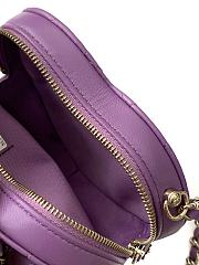 Fortok Chanel CC Love Heart Bag Purple 12x13x5.5cm - 2