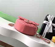 Fortok Chanel CC Love Heart Bag Coral Pink 18x19 x5.5cm - 6