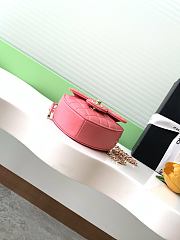 Fortok Chanel CC Love Heart Bag Coral Pink 12x13x5.5cm - 5
