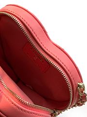 Fortok Chanel CC Love Heart Bag Coral Pink 12x13x5.5cm - 6