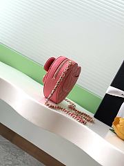 Fortok Chanel CC Love Heart Bag Coral Pink 12x13x5.5cm - 2