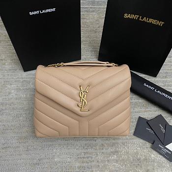 Fortok Saint Laurent Loulou Small Shoulder bag Beige Gold Hardware 25*17*9cm