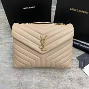 Fortok Saint Laurent Loulou Large Shoulder bag Beige Gold Hardware 32*22*11cm - 1