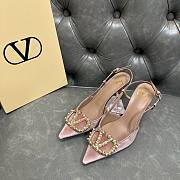Fortok Valentino Garavani VLogo Signature Slingback Pump Satin Pink 80Mm - 1