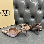 Fortok Valentino Garavani VLogo Signature Slingback Pump Satin Pink 80Mm - 6