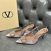 Fortok Valentino Garavani VLogo Signature Slingback Pump Satin Pink 80Mm - 5