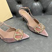 Fortok Valentino Garavani VLogo Signature Slingback Pump Satin Pink 80Mm - 4
