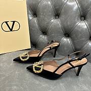 Fortok Valentino Garavani VLogo Signature Slingback Pump Leather Black 80Mm - 5