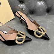 Fortok Valentino Garavani VLogo Signature Slingback Pump Leather Black 80Mm - 6