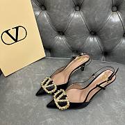 Fortok Valentino Garavani VLogo Signature Slingback Pump Leather Black 80Mm - 4