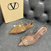 Fortok Valentino Garavani VLogo Signature Slingback Pump Leather Beige 80Mm - 6