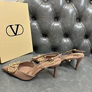 Fortok Valentino Garavani VLogo Signature Slingback Pump Leather Beige 80Mm - 5