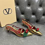 Fortok Valentino Garavani Pumps Cherryfic Gold-tone 5cm - 4