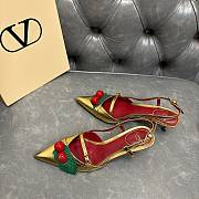 Fortok Valentino Garavani Pumps Cherryfic Gold-tone 5cm - 3