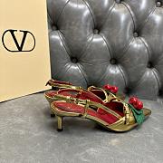 Fortok Valentino Garavani Pumps Cherryfic Gold-tone 5cm - 2