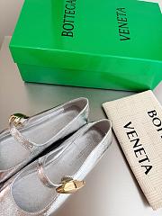 Fortok Bottega Veneta Charlotte Mary-Jane Ballerina Metallic Silver - 2