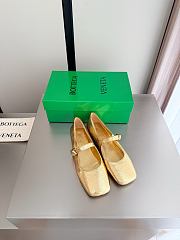 Fortok Bottega Veneta Charlotte Mary-Jane Ballerina Metallic Gold - 1