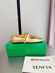 Fortok Bottega Veneta Charlotte Mary-Jane Ballerina Metallic Gold - 4