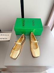 Fortok Bottega Veneta Charlotte Mary-Jane Ballerina Metallic Gold - 3