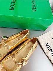 Fortok Bottega Veneta Charlotte Mary-Jane Ballerina Metallic Gold - 2