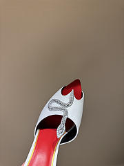 Fortok Valentino Garavani Coeur Vipère Kidskin Slide Sandal White 105Mm - 3