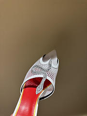 Fortok Valentino Coeur Vipère Mesh Slide Sandal White 105Mm - 5