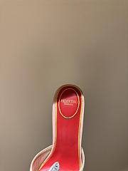Fortok Valentino Coeur Vipère Mesh Slide Sandal Beige 105Mm - 6