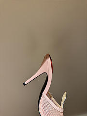 Fortok Valentino Coeur Vipère Mesh Slide Sandal Beige 105Mm - 4