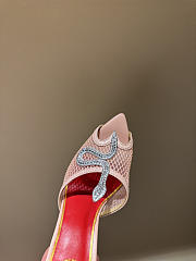 Fortok Valentino Coeur Vipère Mesh Slide Sandal Beige 105Mm - 3