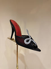 Fortok Valentino Coeur Vipère Mesh Slide Sandal Black 105Mm - 3