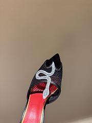Fortok Valentino Coeur Vipère Mesh Slide Sandal Black 105Mm - 2
