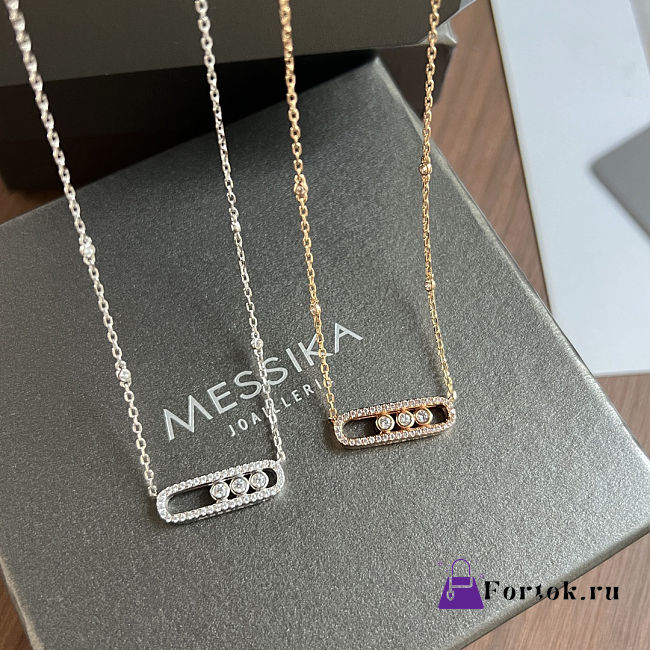 Fortok Messika Pavé Necklace Baby Move Gold/ Silver Necklace Rhinestones - 1