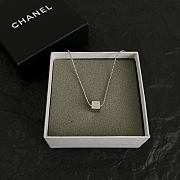 Fortok Chanel Silver CC Cube Pendant Necklace - 1