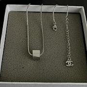 Fortok Chanel Silver CC Cube Pendant Necklace - 6