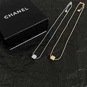 Fortok Chanel Silver CC Cube Pendant Necklace - 5
