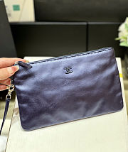 Fortok Chanel 22 handbag metallic quilted calfskin leather Blue 39x42x8cm - 4