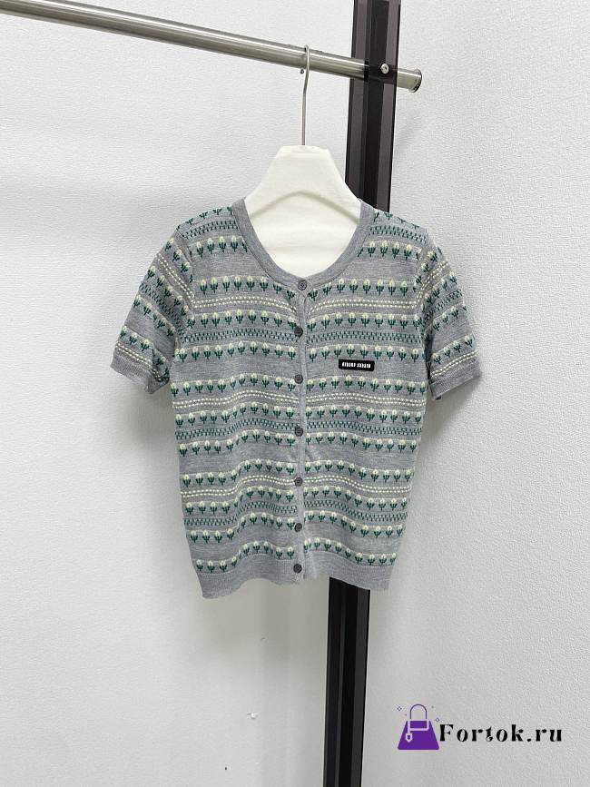 Fortok Miu Miu button-up knit top - 1