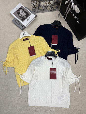 Fortok Gucci Braided cotton blend top White