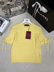Fortok Gucci Braided cotton blend top Yellow - 1