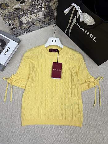 Fortok Gucci Braided cotton blend top Yellow