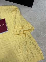 Fortok Gucci Braided cotton blend top Yellow - 5