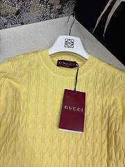 Fortok Gucci Braided cotton blend top Yellow - 3