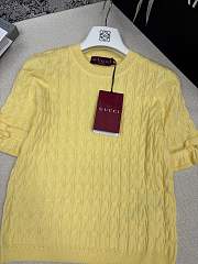 Fortok Gucci Braided cotton blend top Yellow - 2