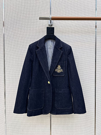 Fortok Polo Ralph Lauren Crest Embellished Blazer 