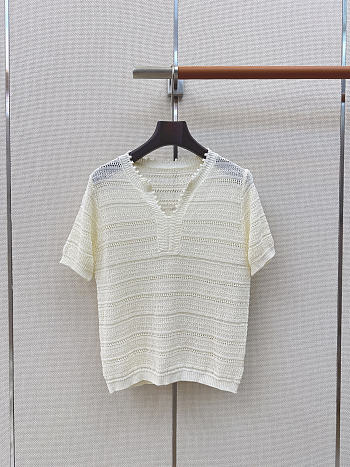 Fortok Loro Piana Short-Sleeve Top White 