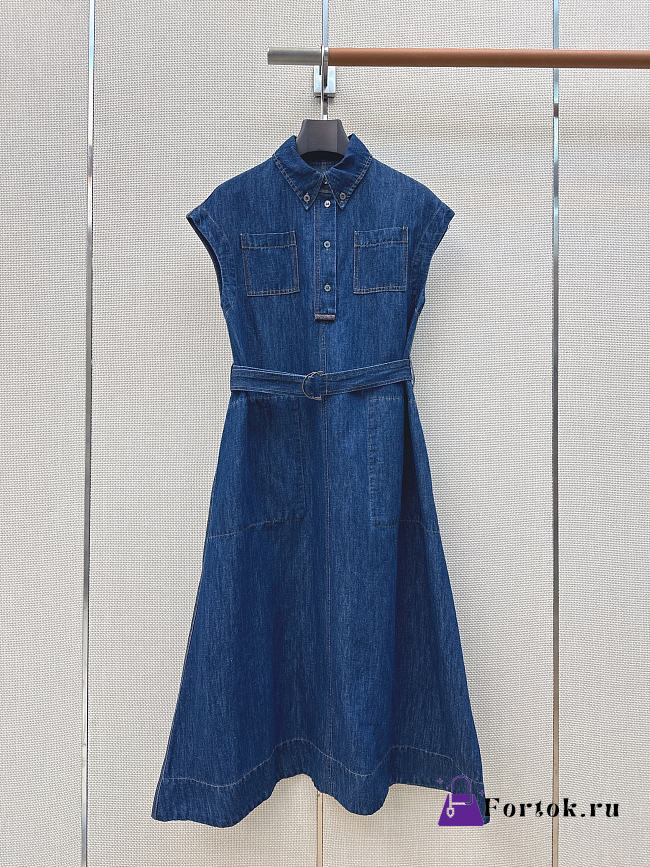 Fortok Brunello Cucinelli Midi Dress Denim  - 1