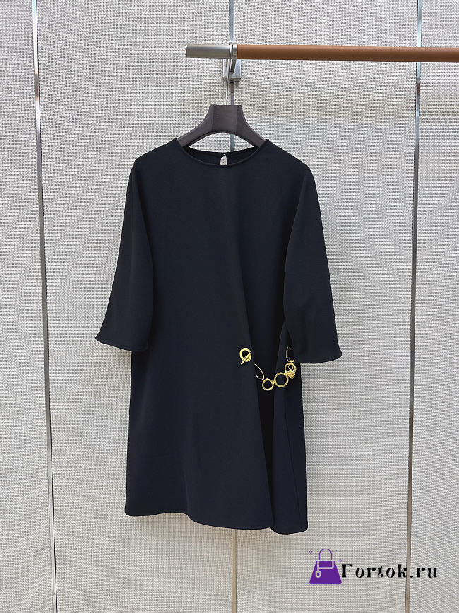Fortok Celine WRAP DRESS IN CADY - BLACK - 1