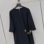 Fortok Celine WRAP DRESS IN CADY - BLACK - 3