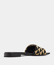 Fortok Prada Triangle Jacquard flat sandals Black - 5