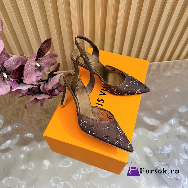 Fortok Louis Vuitton Gala Slingback Pump Brown 8.5cm - 1